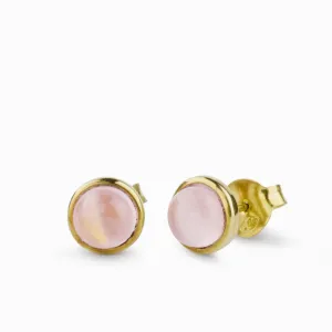 Rose Quartz Stud Earrings