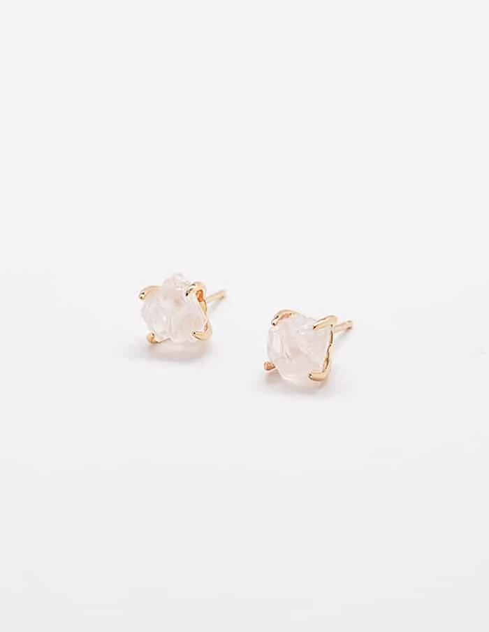 Rose Quartz Stud Earrings