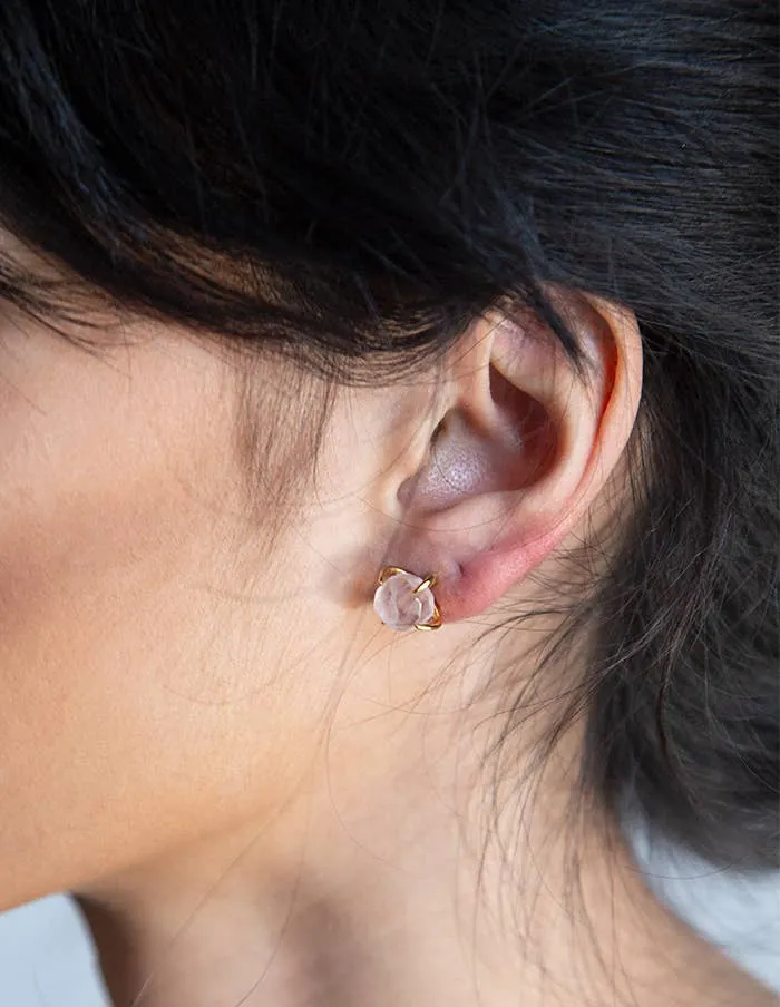Rose Quartz Stud Earrings