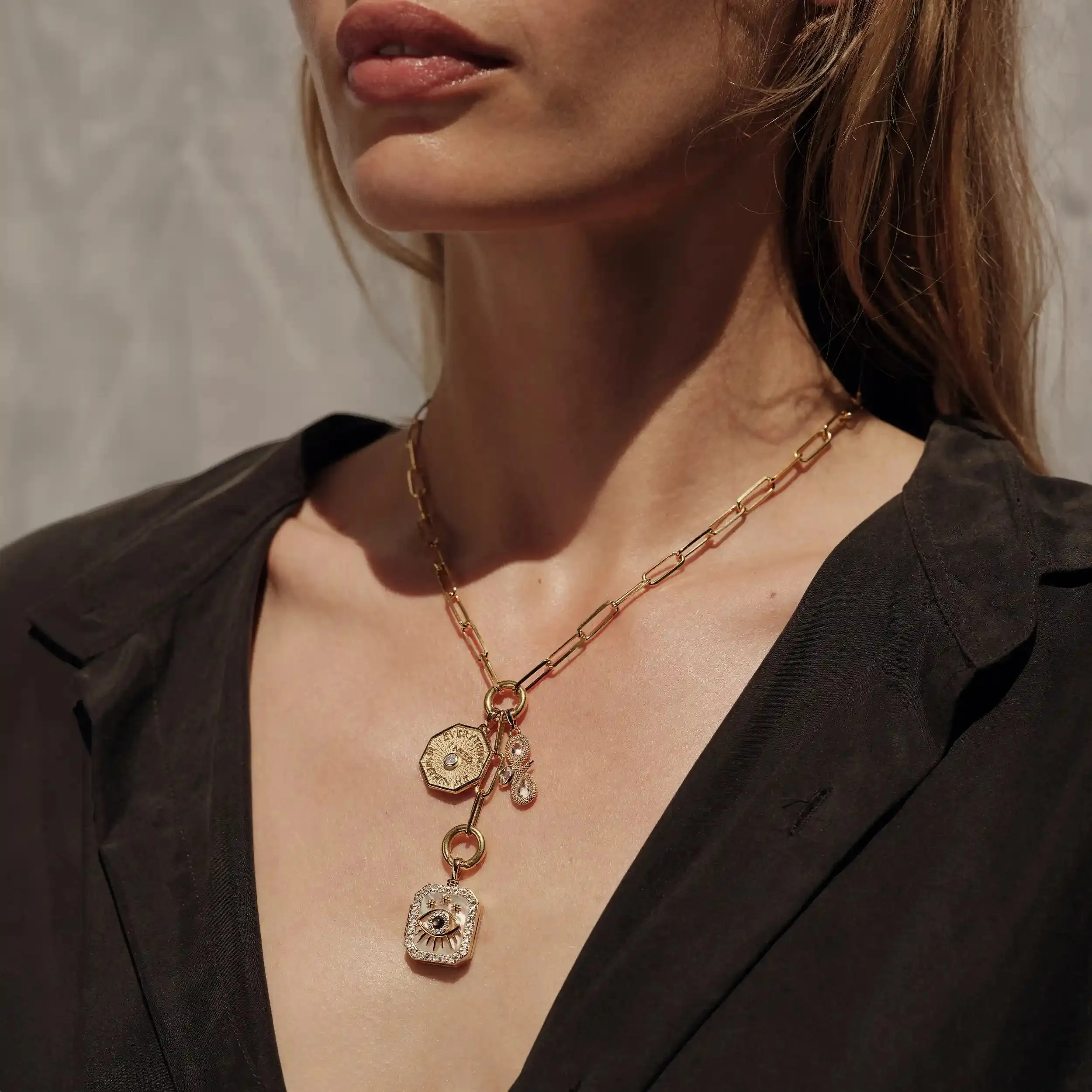 Sacred Eye Locket Charm Lariat