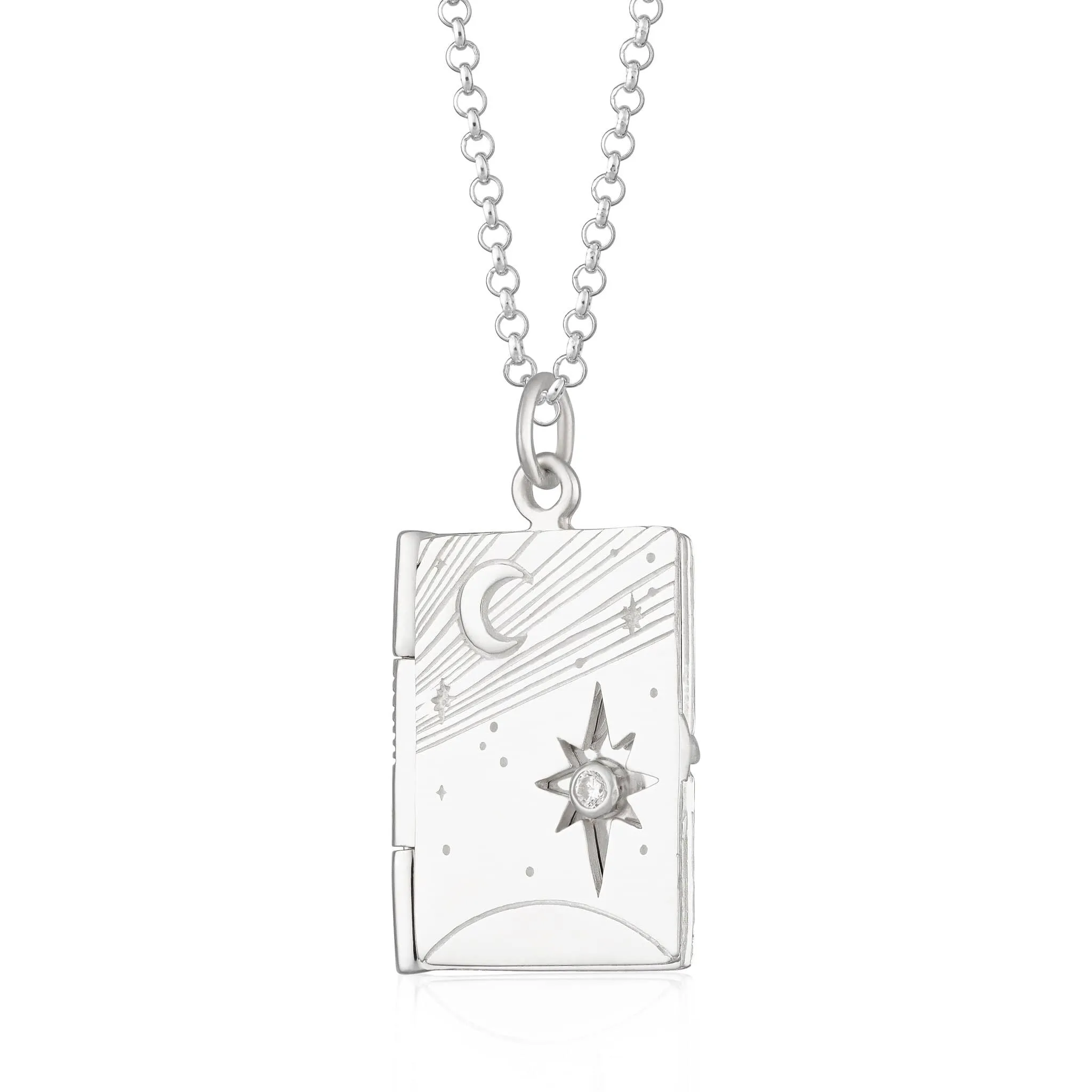 Silver Celestial Locket Necklace