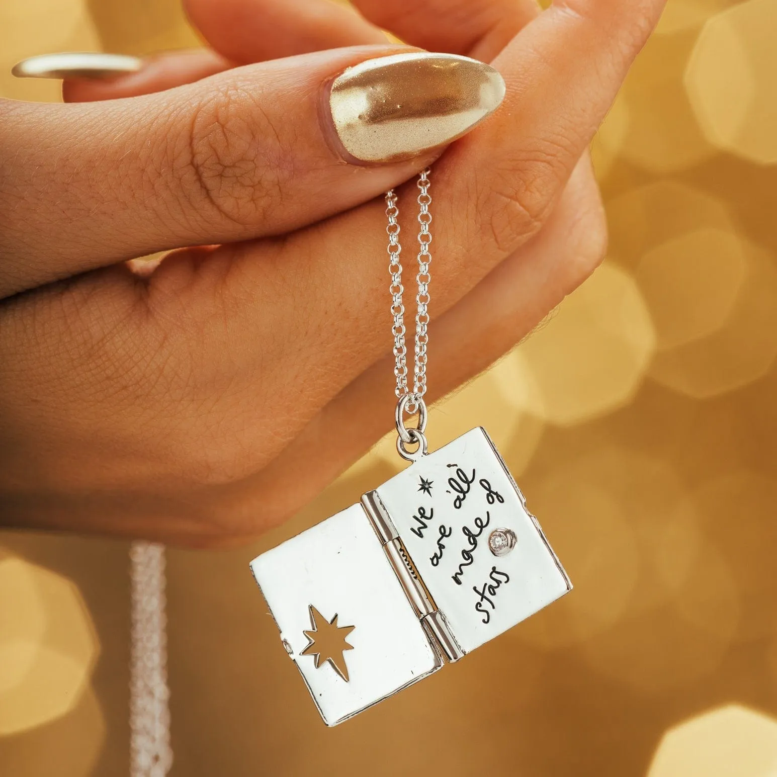 Silver Celestial Locket Necklace