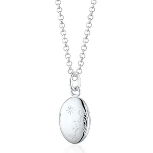 Silver Tiny Celestial Locket Necklace
