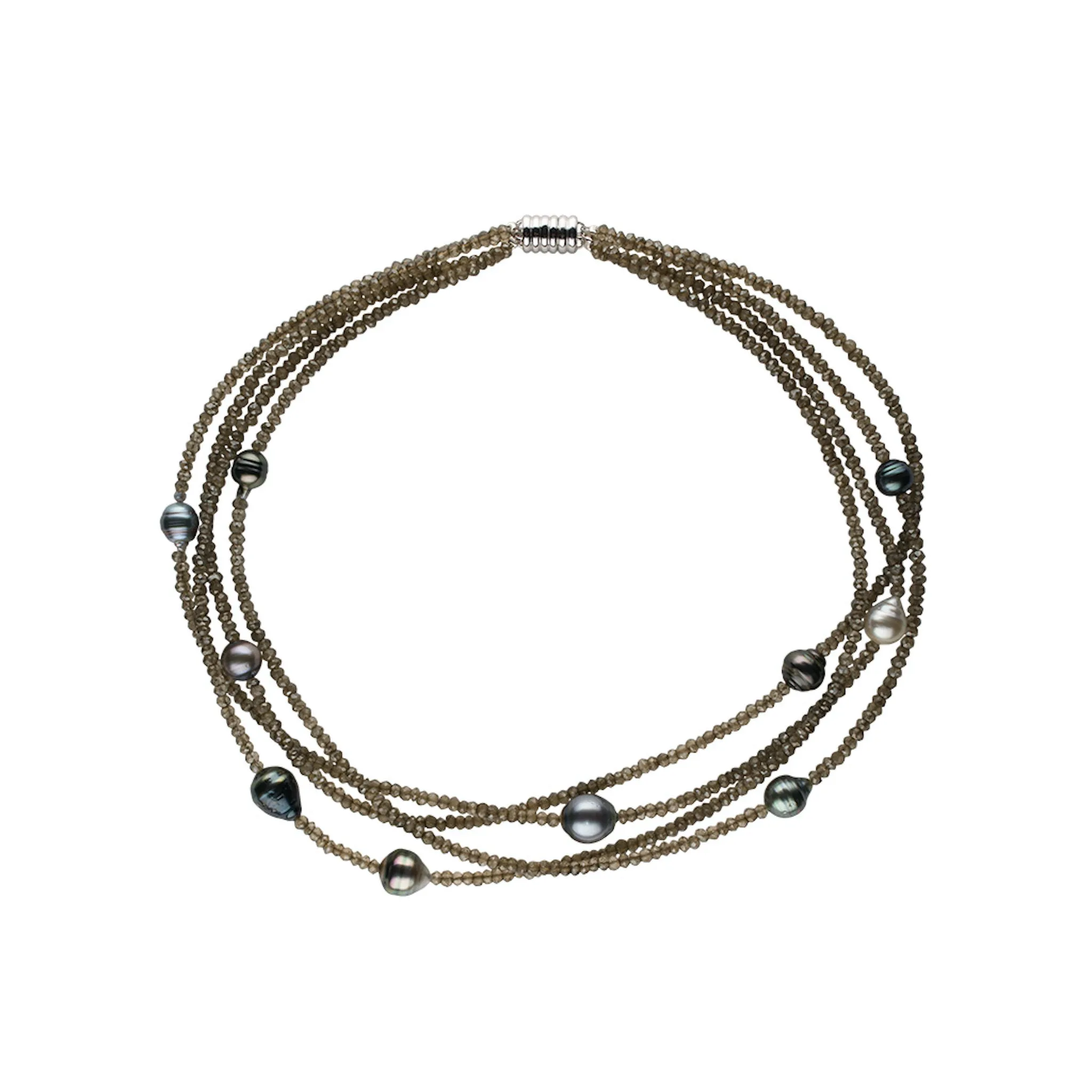 Smoky Quartz Multi-Strand Necklace