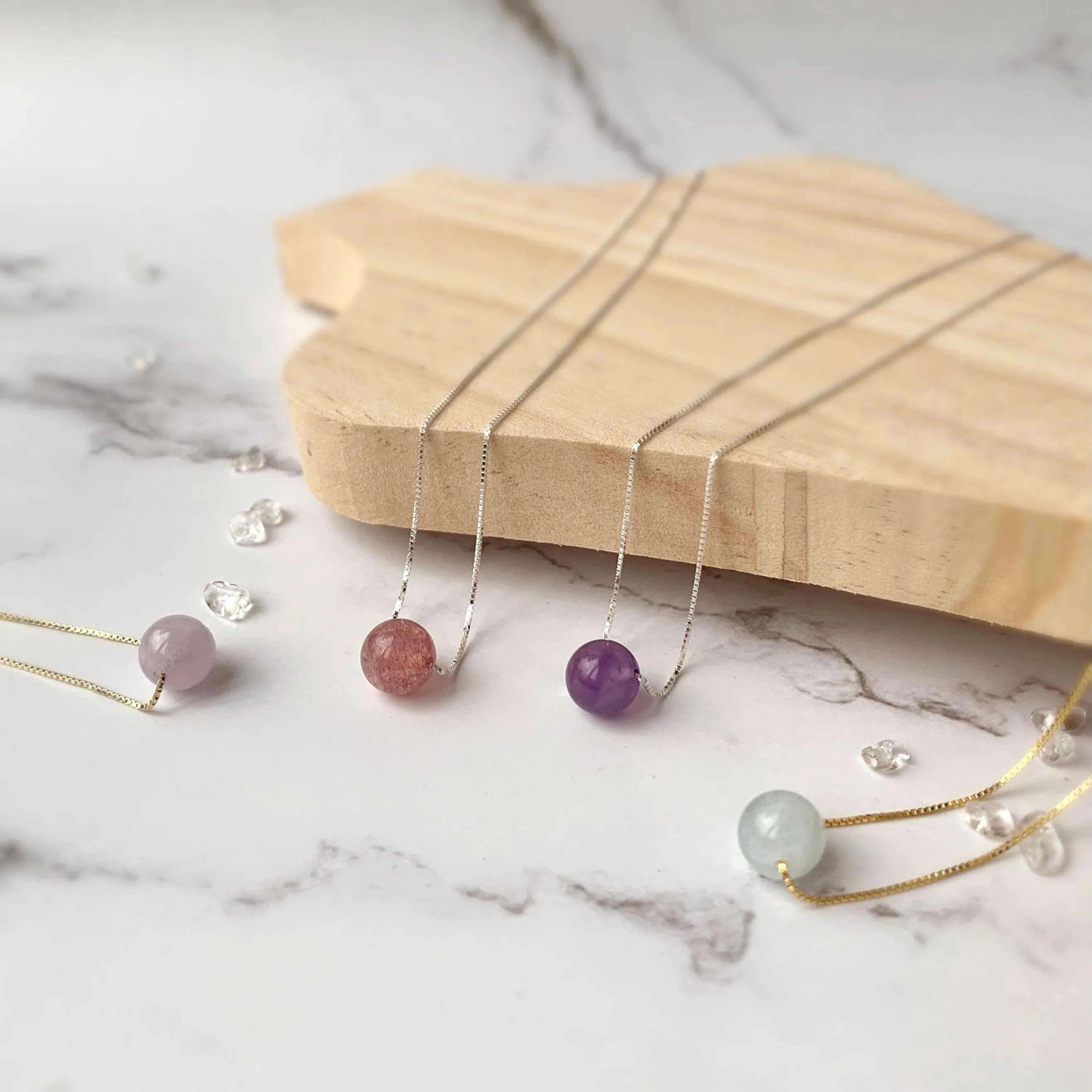 Sterling Silver Gemstone Beaded Necklace