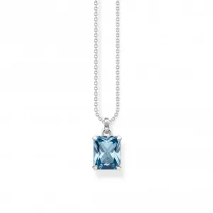 Sterling Silver Light Blue Stone Necklace KE1964-009-1-L45V