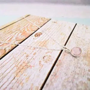 Sterling Silver Rose Quartz Pendant Necklace