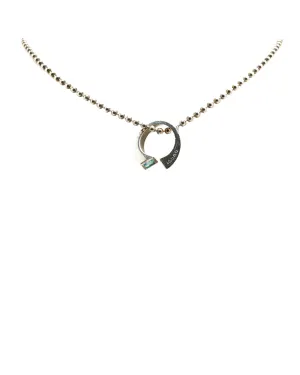 Sterling Silver Topaz Horsebit Pendant Necklace with Lobster Clasp Closure