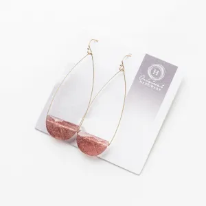 Strawberry Quartz Half Moon Earrings