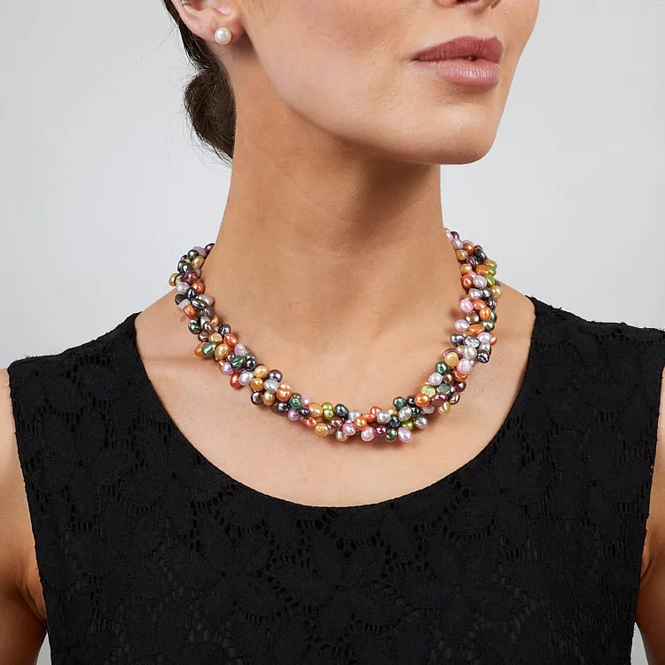 Stunning Statement 6-7mm Multicolour Freshwater Pearl Necklace for Women