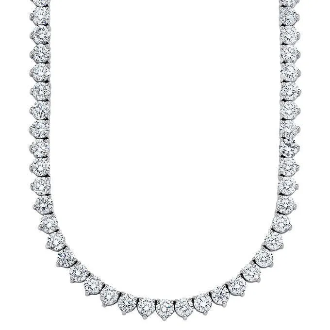 Tennis Necklace (28.31 ct Diamonds) in Platinum