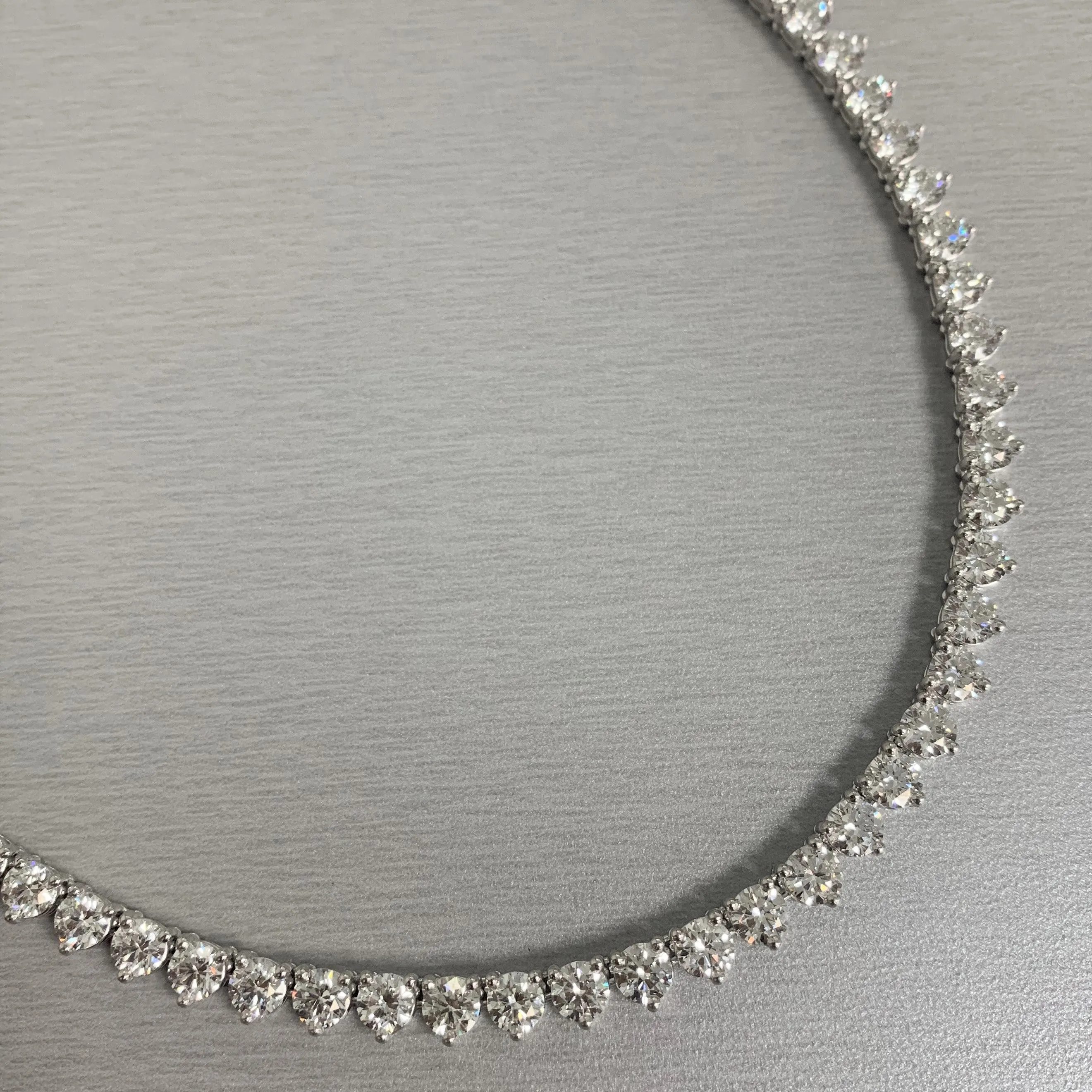 Tennis Necklace (28.31 ct Diamonds) in Platinum