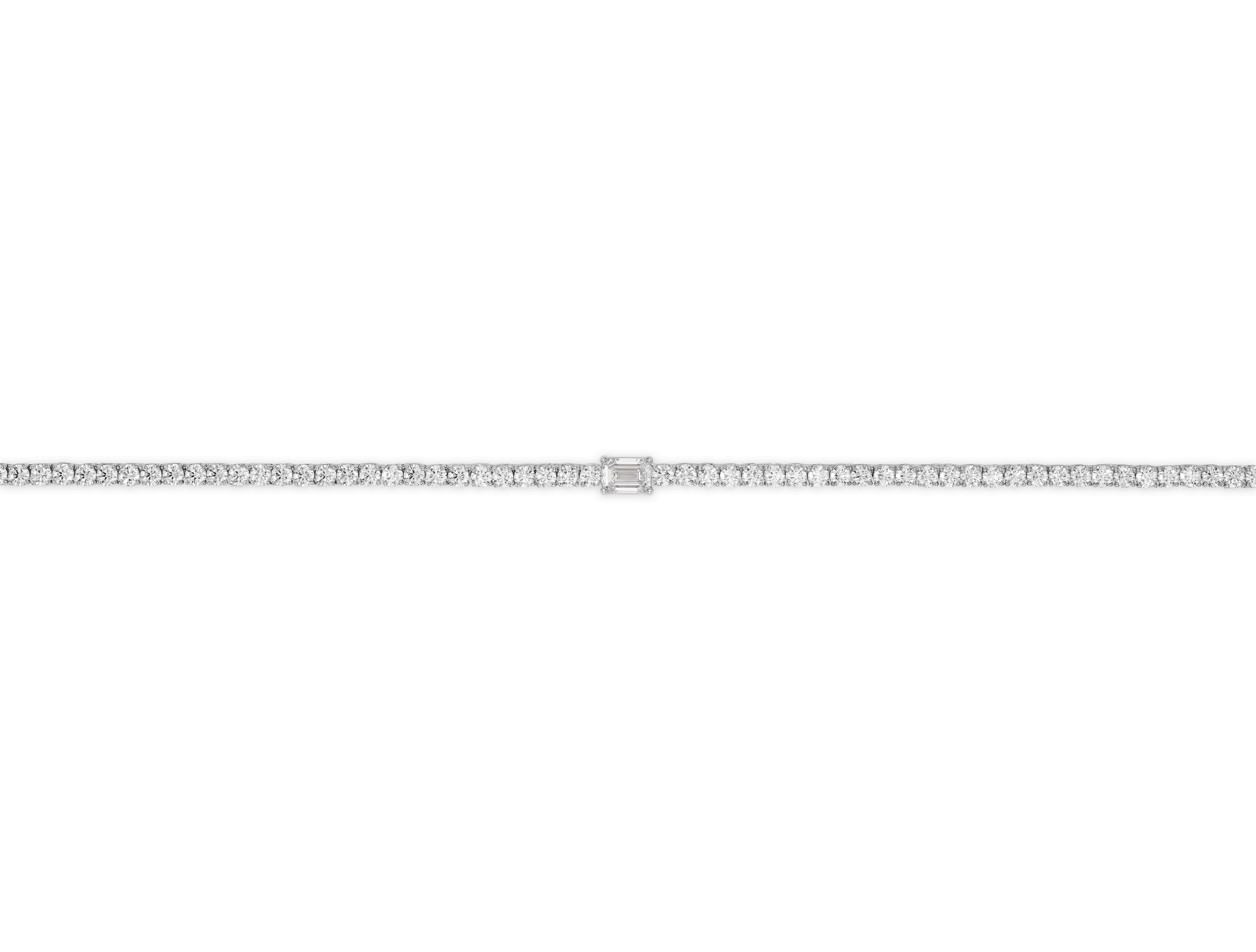 The Emerald Tennis Necklace | White
