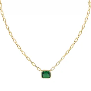 THE GREEN EMERALD REDA LINK NECKLACE