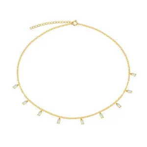 THE HANGING EMERALD CUT CHOKER NECKLACE