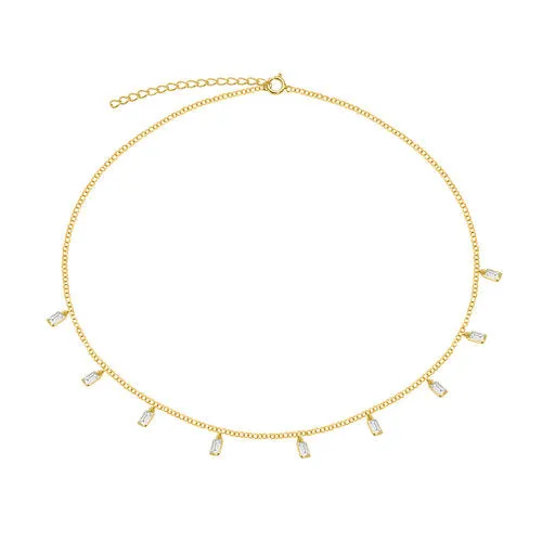 THE HANGING EMERALD CUT CHOKER NECKLACE