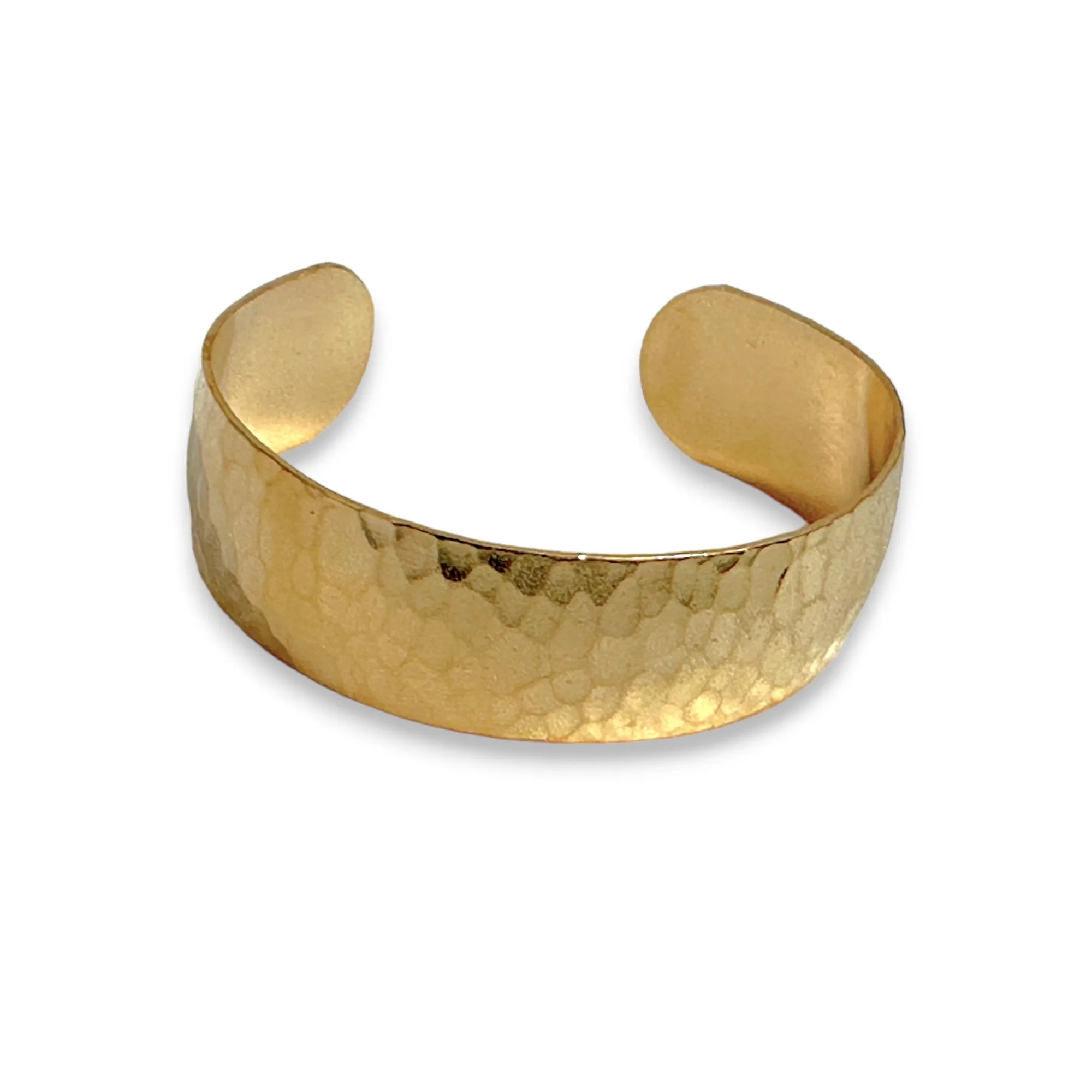 Thin Dome Hammered Cuff Bracelet
