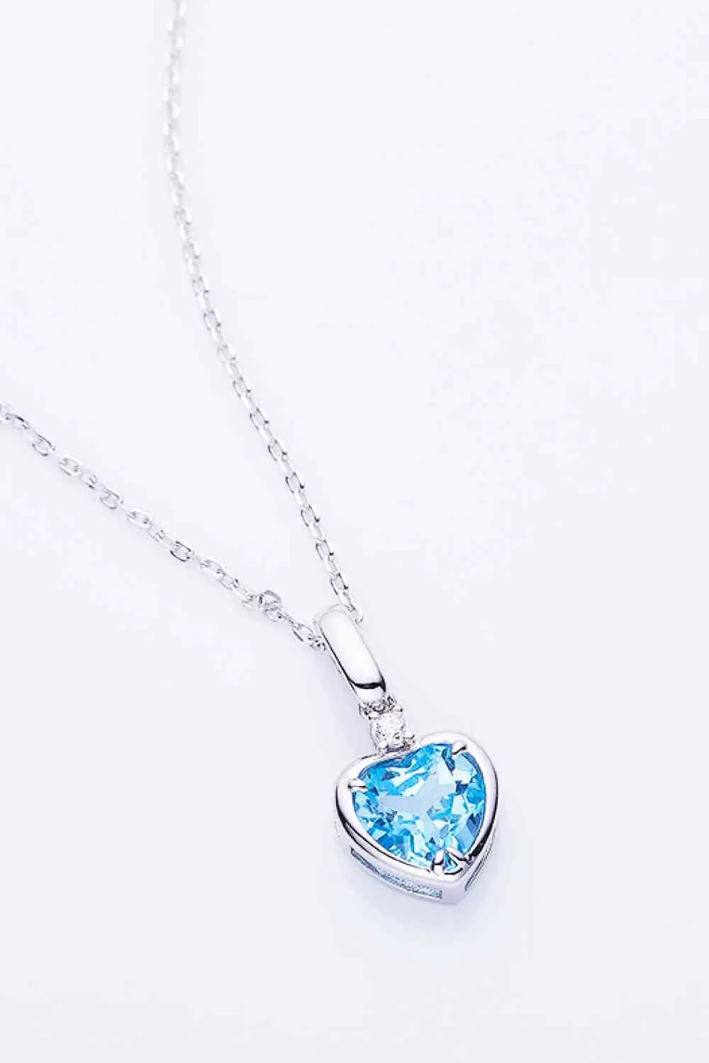 Topaz Heart Pendant Necklace