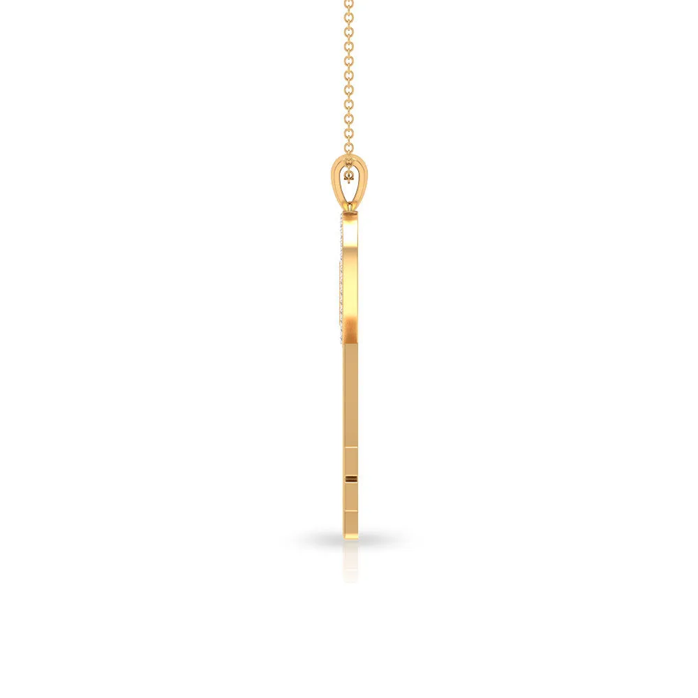 Twin Heart Key Pendant Necklace with Cubic Zirconia