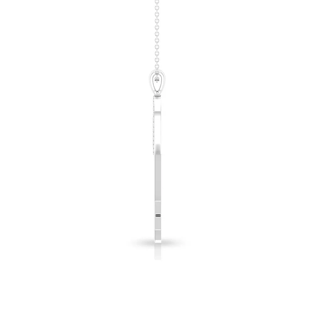 Twin Heart Key Pendant Necklace with Cubic Zirconia