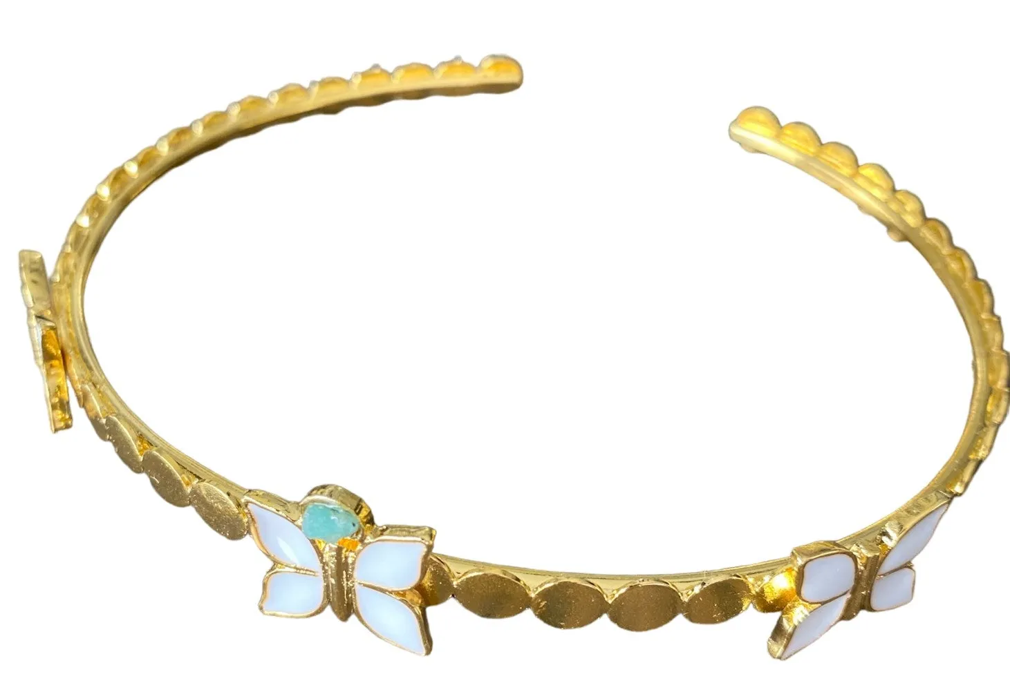 Volare Butterfly New Collection Colombian raw emerald & 24k Gold Plated