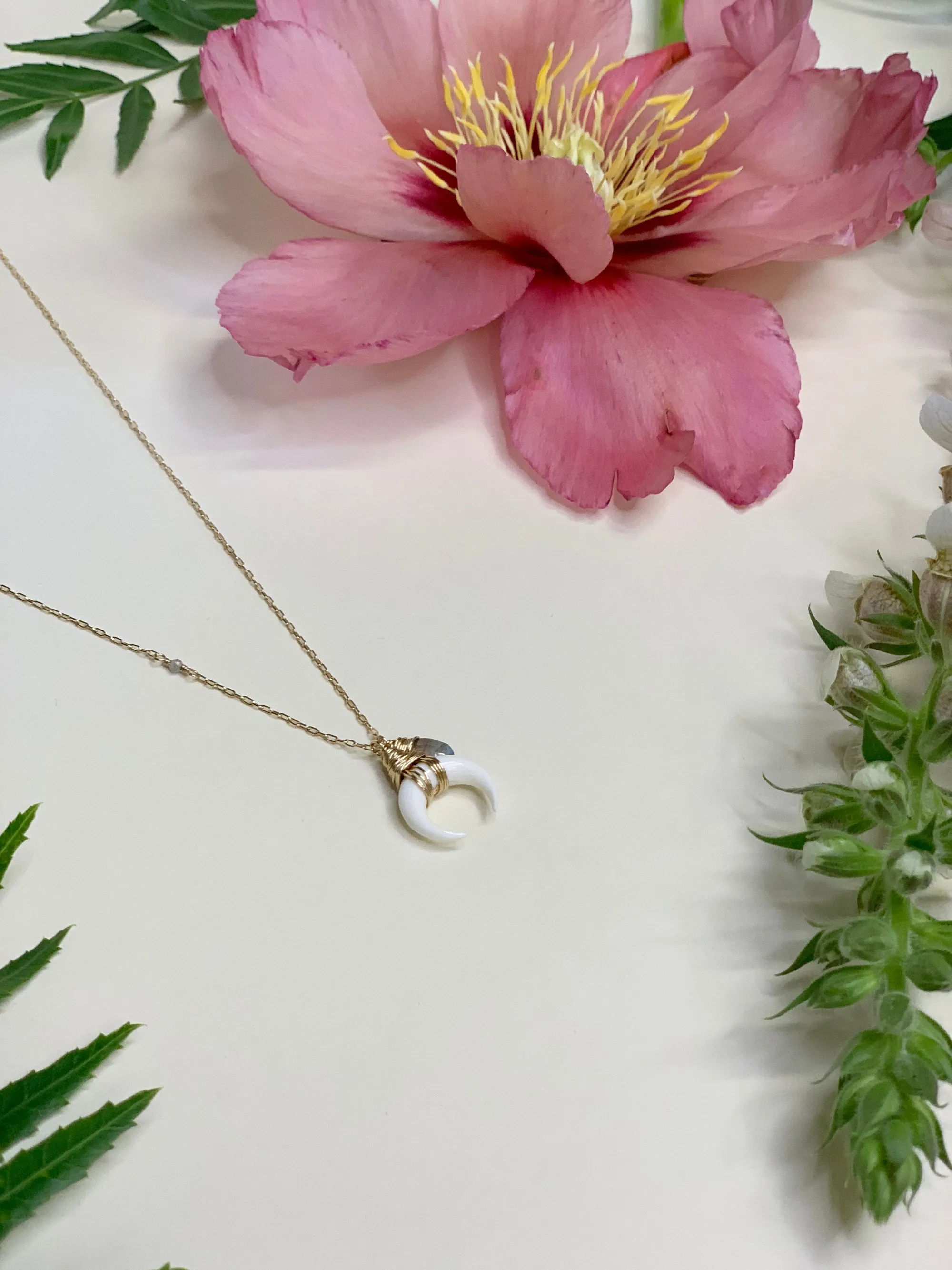White Horn of Dilemma Necklace