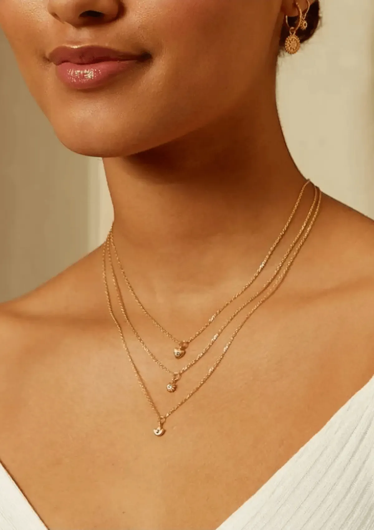 White Topaz Mini Lotus Pendant Necklace