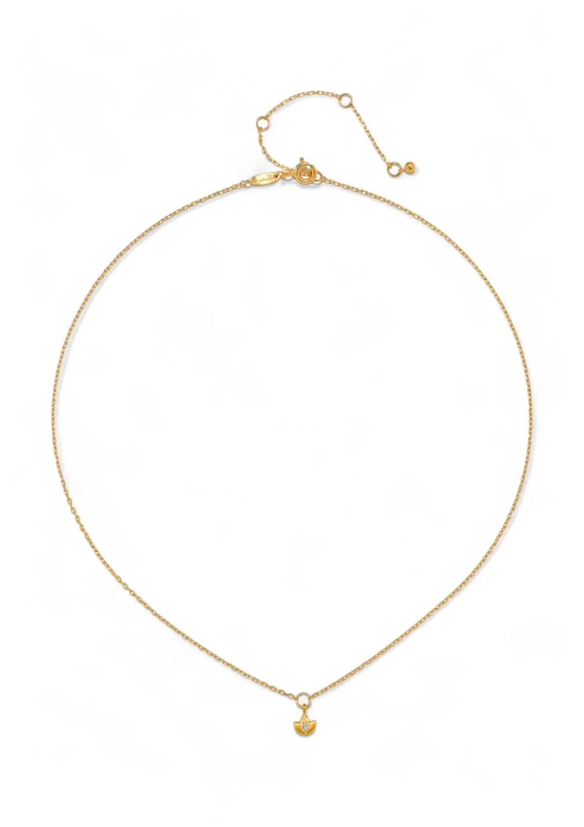 White Topaz Mini Lotus Pendant Necklace
