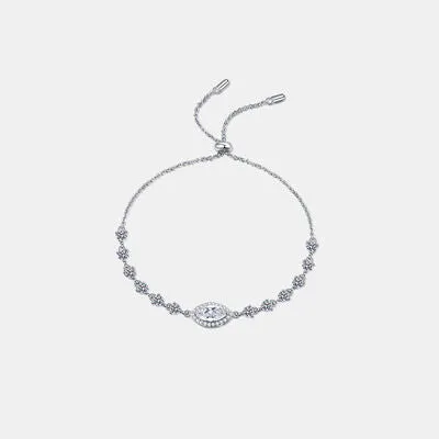 Women's Adjustable Bracelet 1 Carat Moissanite 925 Sterling Silver Jewelry Fine Jewelry Luxury