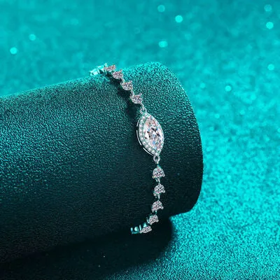 Women's Adjustable Bracelet 1 Carat Moissanite 925 Sterling Silver Jewelry Fine Jewelry Luxury