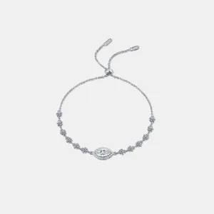 Women's Adjustable Bracelet 1 Carat Moissanite 925 Sterling Silver Jewelry Fine Jewelry Luxury
