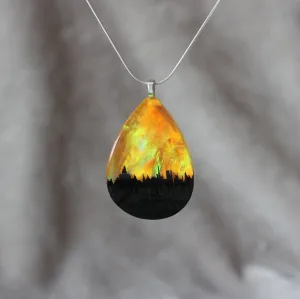 Yellow Flame | opal pendant [teardrop]