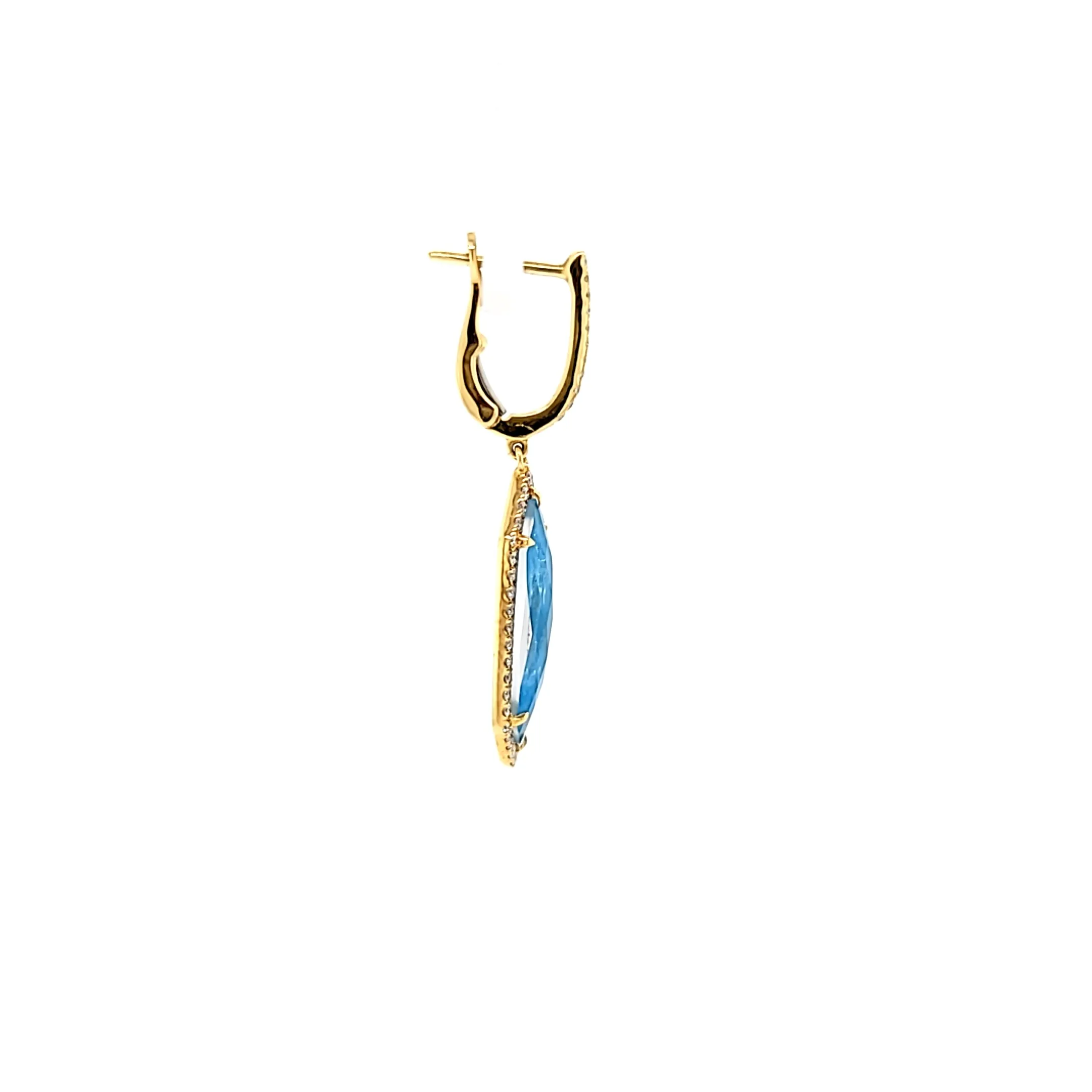Yellow Gold Apatite Dangle Earrings (I7736)