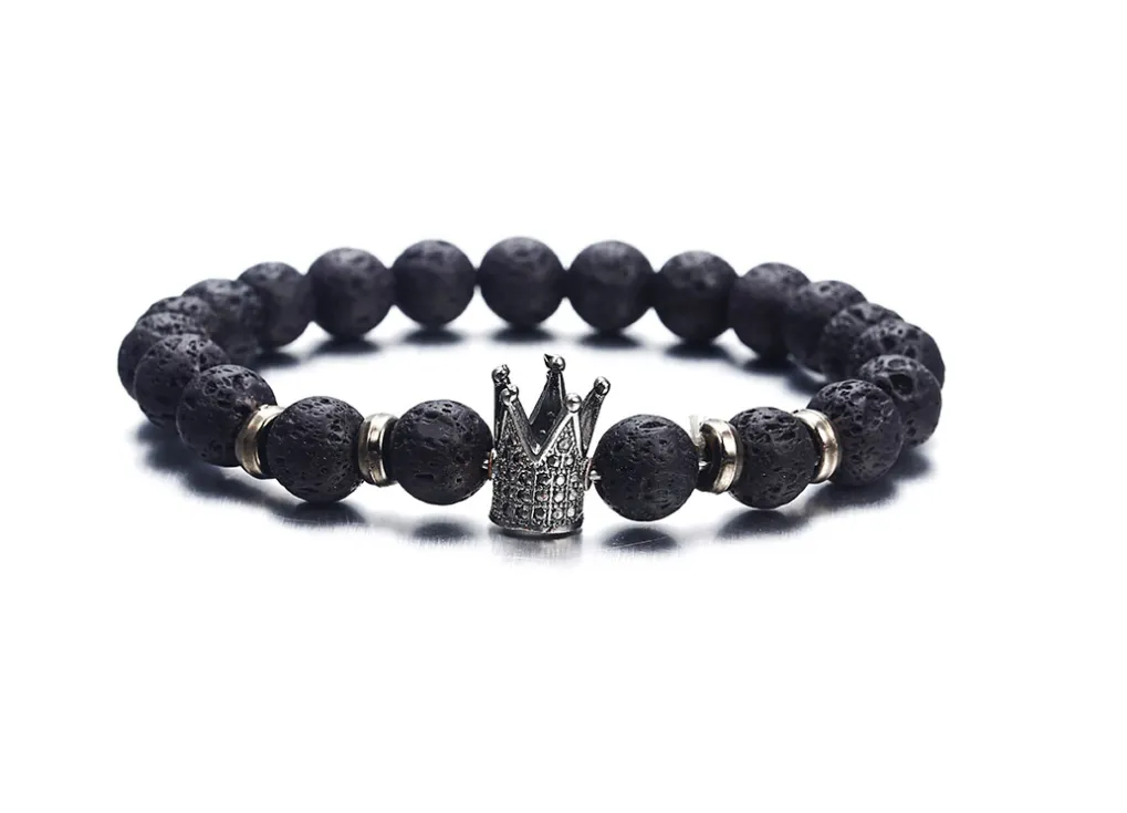 Zircon Crown Volcanic Stone Acrylic Bracelet