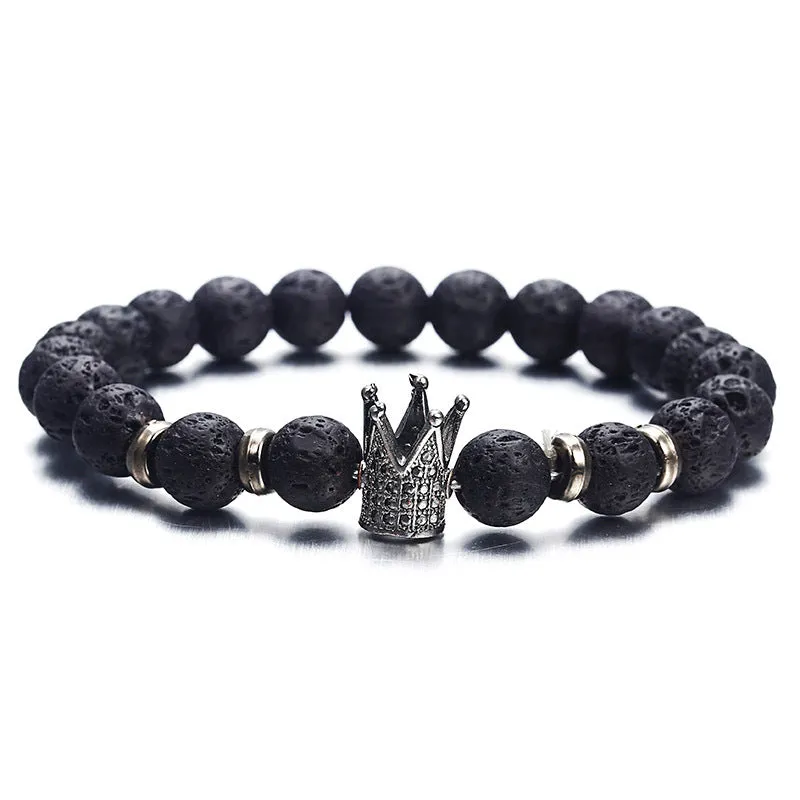 Zircon Crown Volcanic Stone Acrylic Bracelet