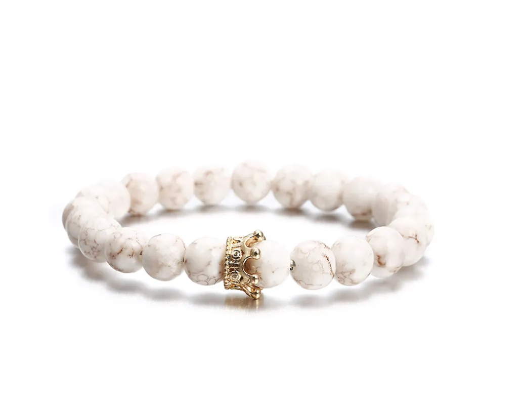 Zircon Crown Volcanic Stone Acrylic Bracelet