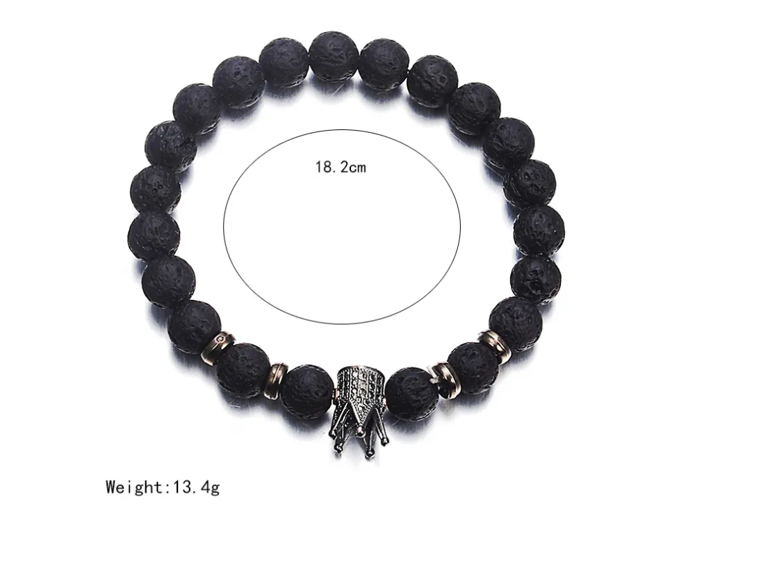 Zircon Crown Volcanic Stone Acrylic Bracelet