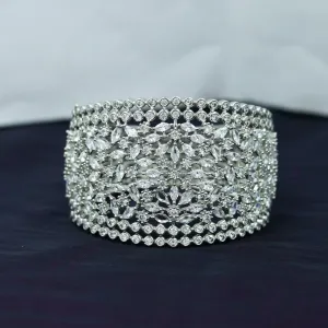 Zircon/AD Silver Plated Bracelet 20035-7219